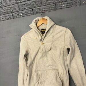 Ralph Lauren Rugby Mens Shawl Collar Hoodie Oatmeal Heather Cotton Size M 4086